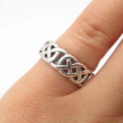 925 Sterling Silver Vintage Celtic Band Ring Size 5