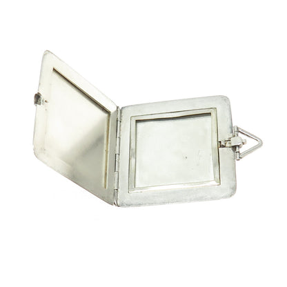 925 Sterling Silver Antique Art Deco Picture Frame Pocket Chatelaine Pendant