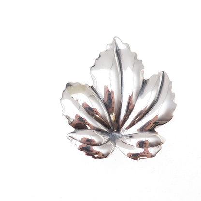 JewelArt 925 Sterling Silver Vintage Maple Leaf Oxidized Pin Brooch