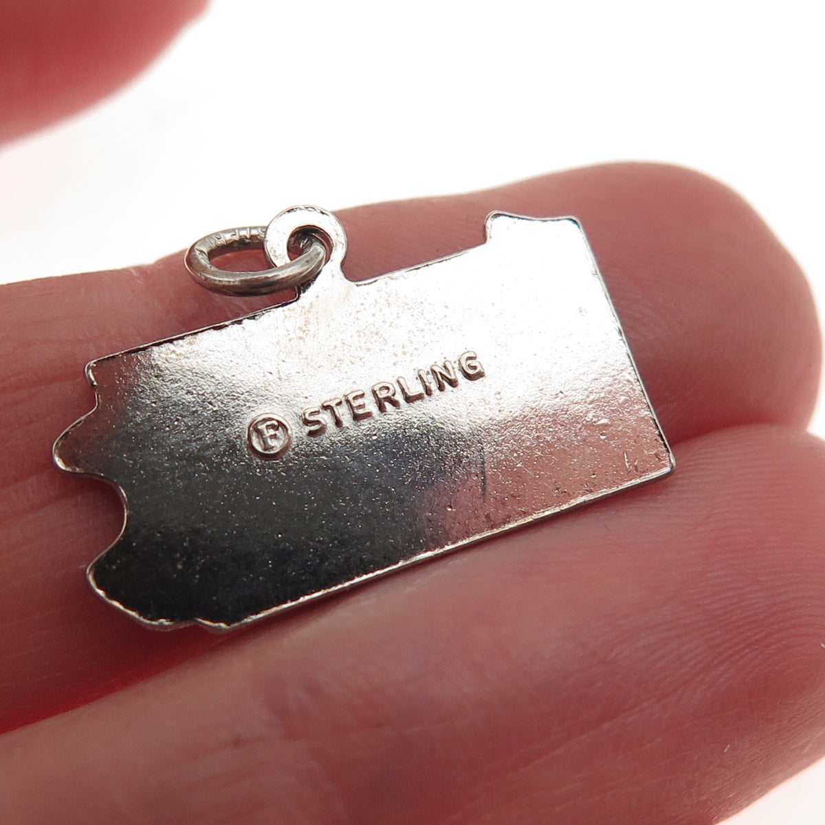 French & Franklin 925 Sterling Silver Vintage Enamel Pennsylvania Mini Pendant