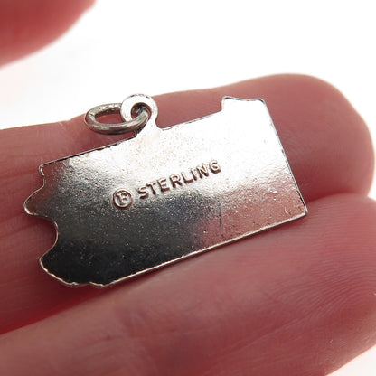 French & Franklin 925 Sterling Silver Vintage Enamel Pennsylvania Mini Pendant