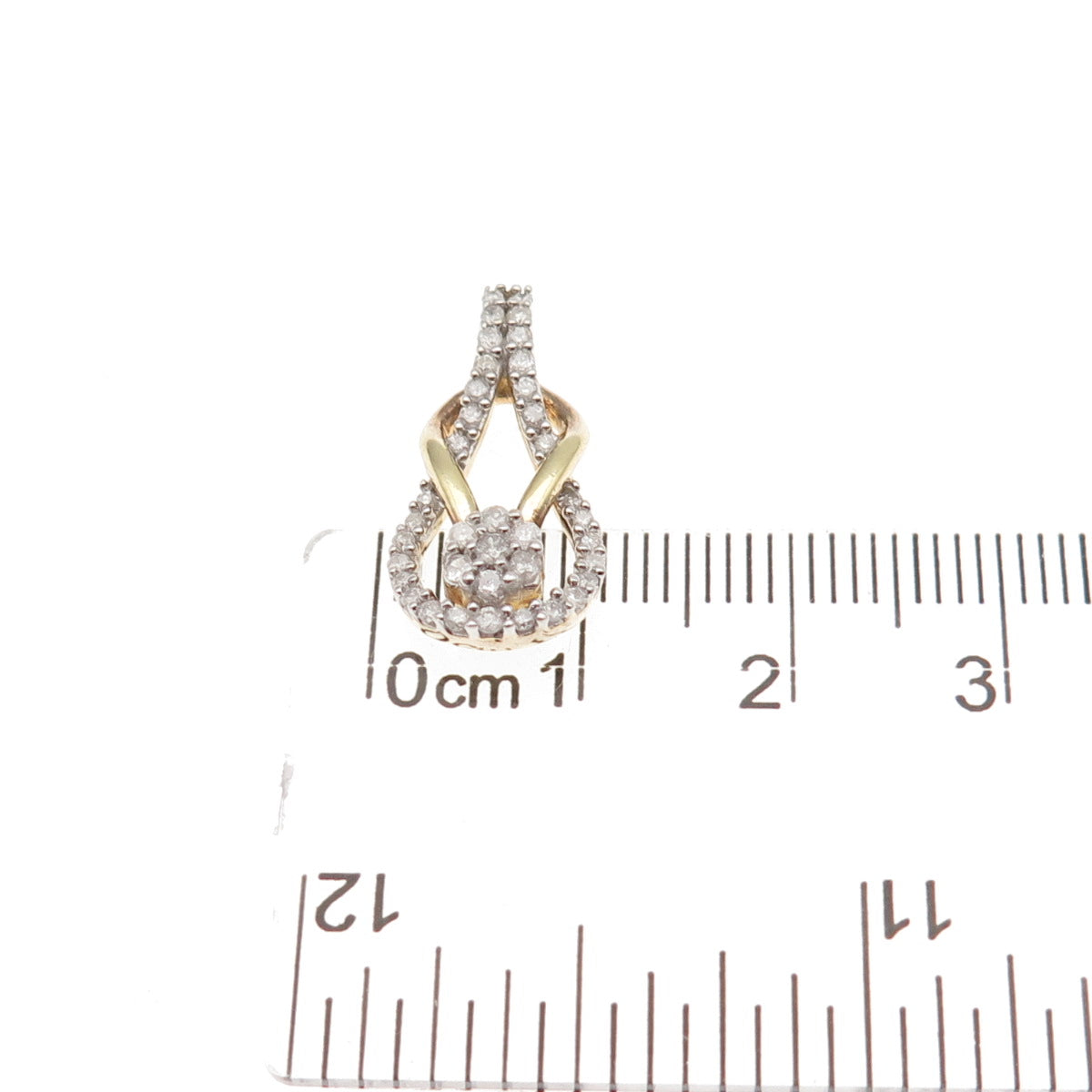 925 Sterling Silver Gold Plated Real Diamond Infinity Mini Charm Pendant
