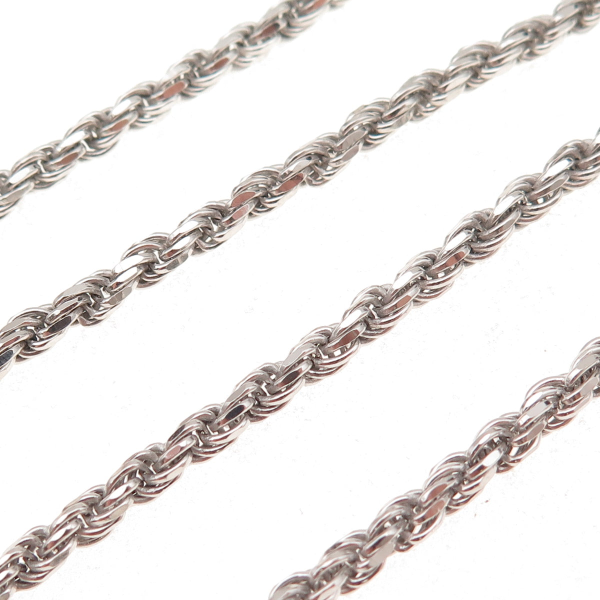 925 Sterling Silver Italy Twisted Rope Chain Necklace 22"