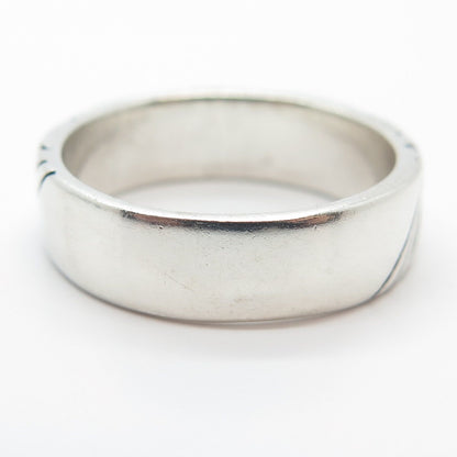 925 Sterling Silver Vintage Geometric Band Ring Size 10.25