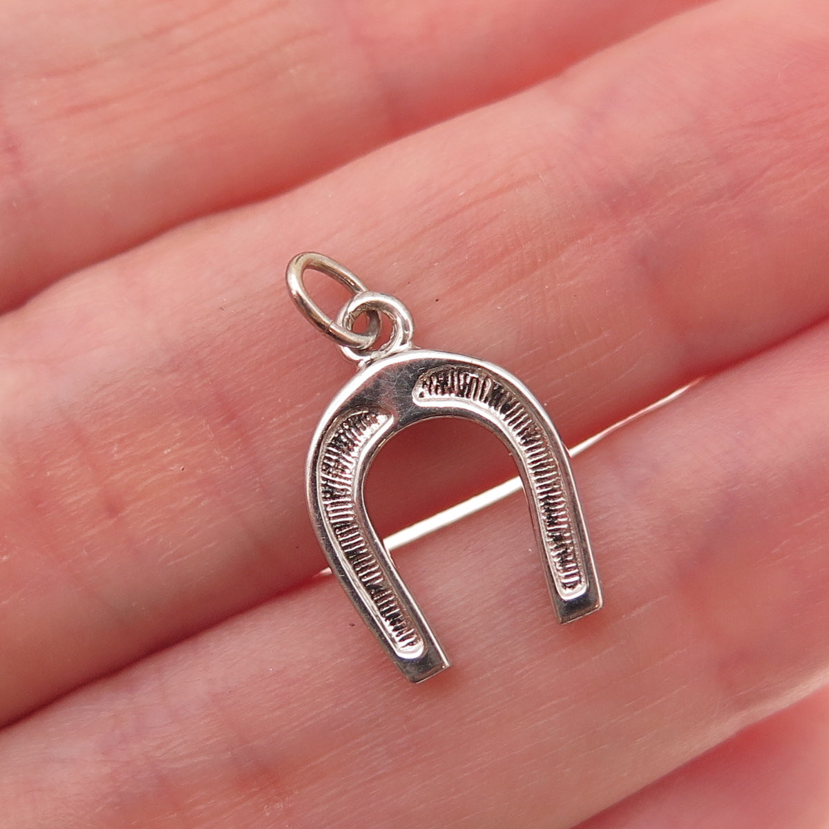 Carla 14K White Gold Vintage Horseshoe Good Luck Charm Pendant