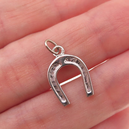 Carla 14K White Gold Vintage Horseshoe Good Luck Charm Pendant