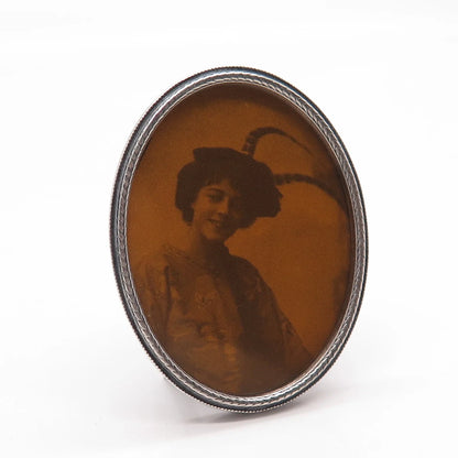 925 Sterling Silver Antique Lady Picture Frame