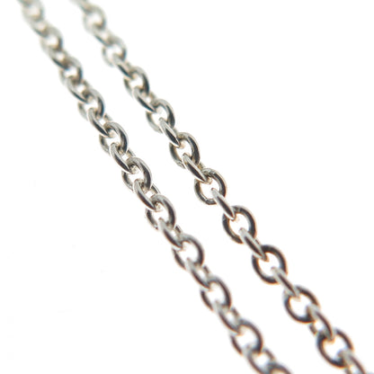 925 Sterling Silver Italy Modernist Greek Key Cable Chain Necklace 18"