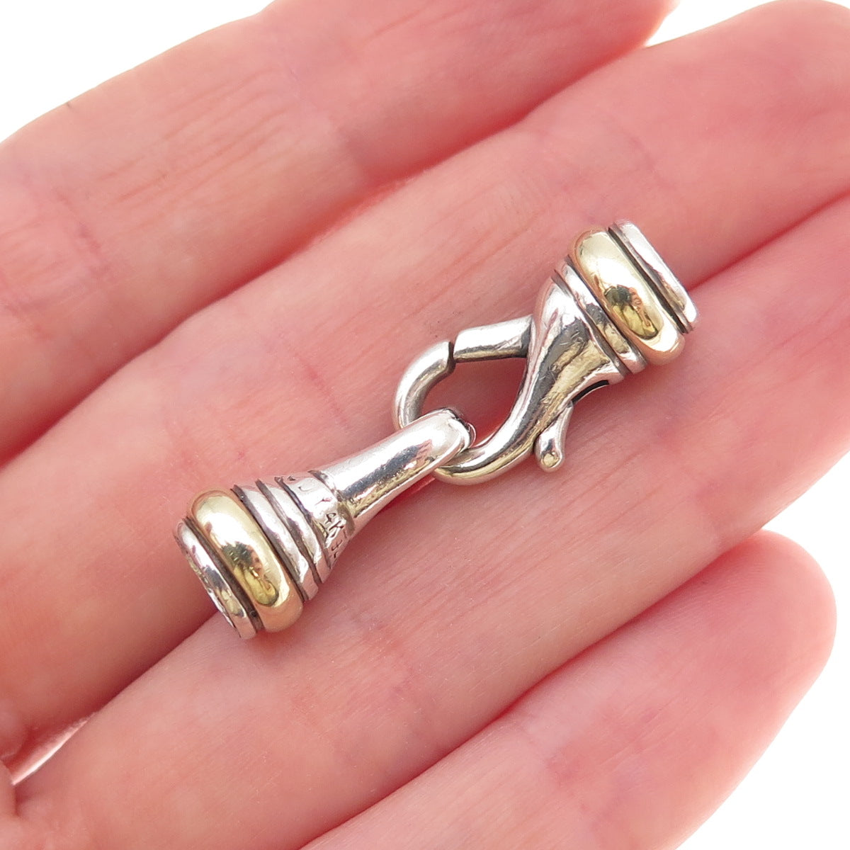 David Yurman Sterling Silver 14K Gold Vintage Bracelet / Necklace Lobster Lock