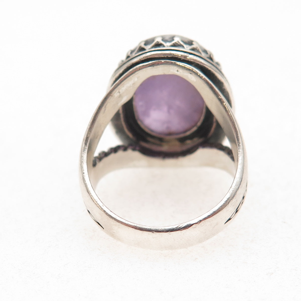 Carolyn Pollack 925 Sterling Silver Vintage Real Amethyst Oxidized Ring Size 7