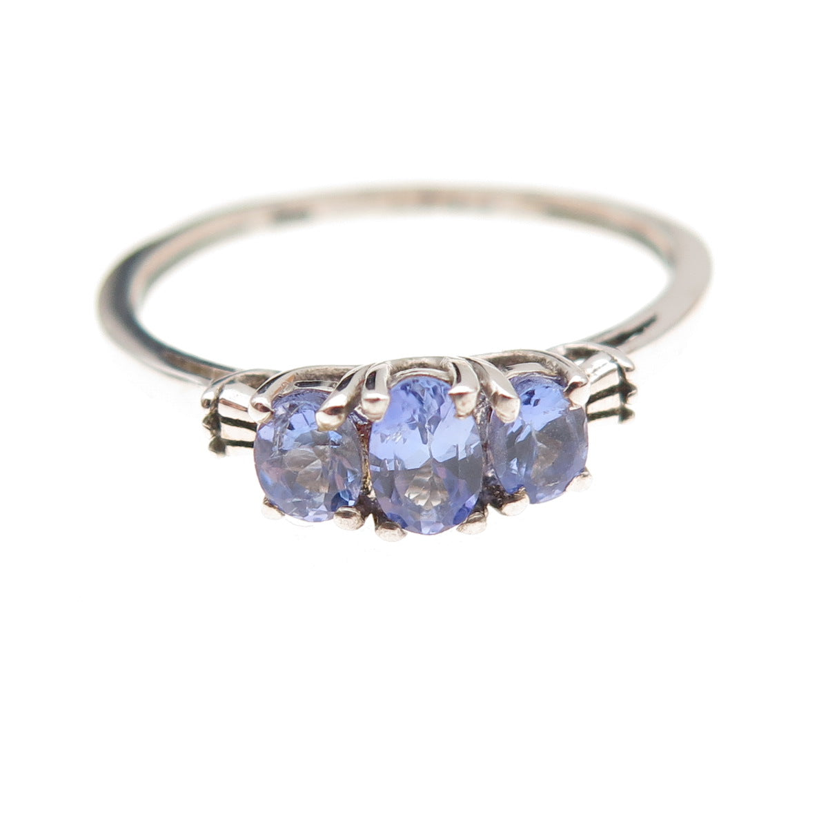 Chuck Clemency 925 Sterling Silver Real Oval-Cut Tanzanite Ring Size 8