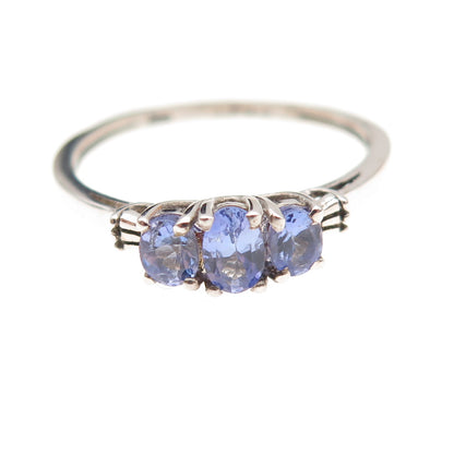Chuck Clemency 925 Sterling Silver Real Oval-Cut Tanzanite Ring Size 8