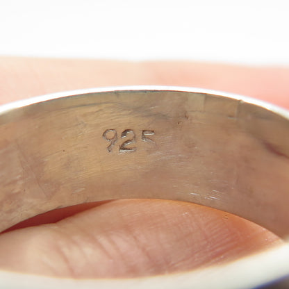 925 Sterling Silver Wavy Movable Band Ring Size 8.75