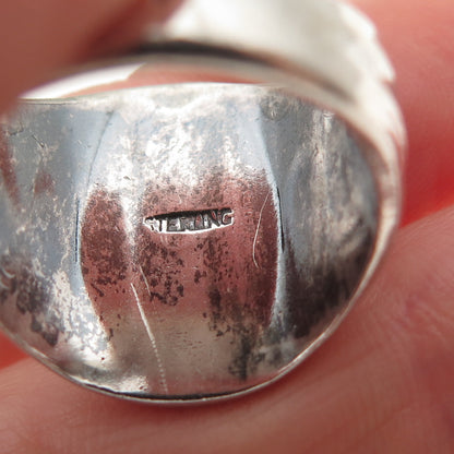 925 Sterling Silver Antique WWII US Maritime Service Signet Ring Size 8.5