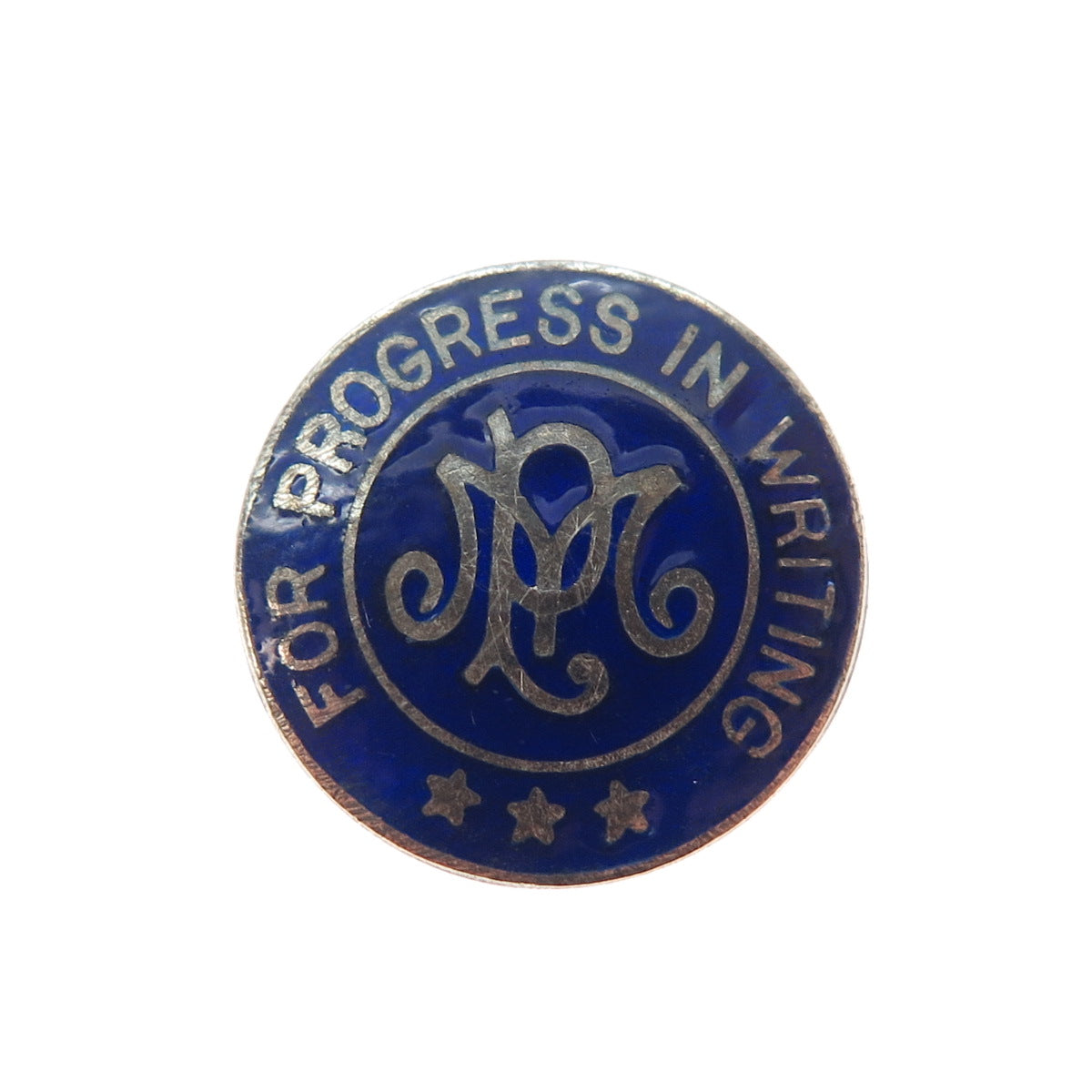 BALFOUR Sterling GP Antique Enamel Palmer Method For Progress in Writing Brooch