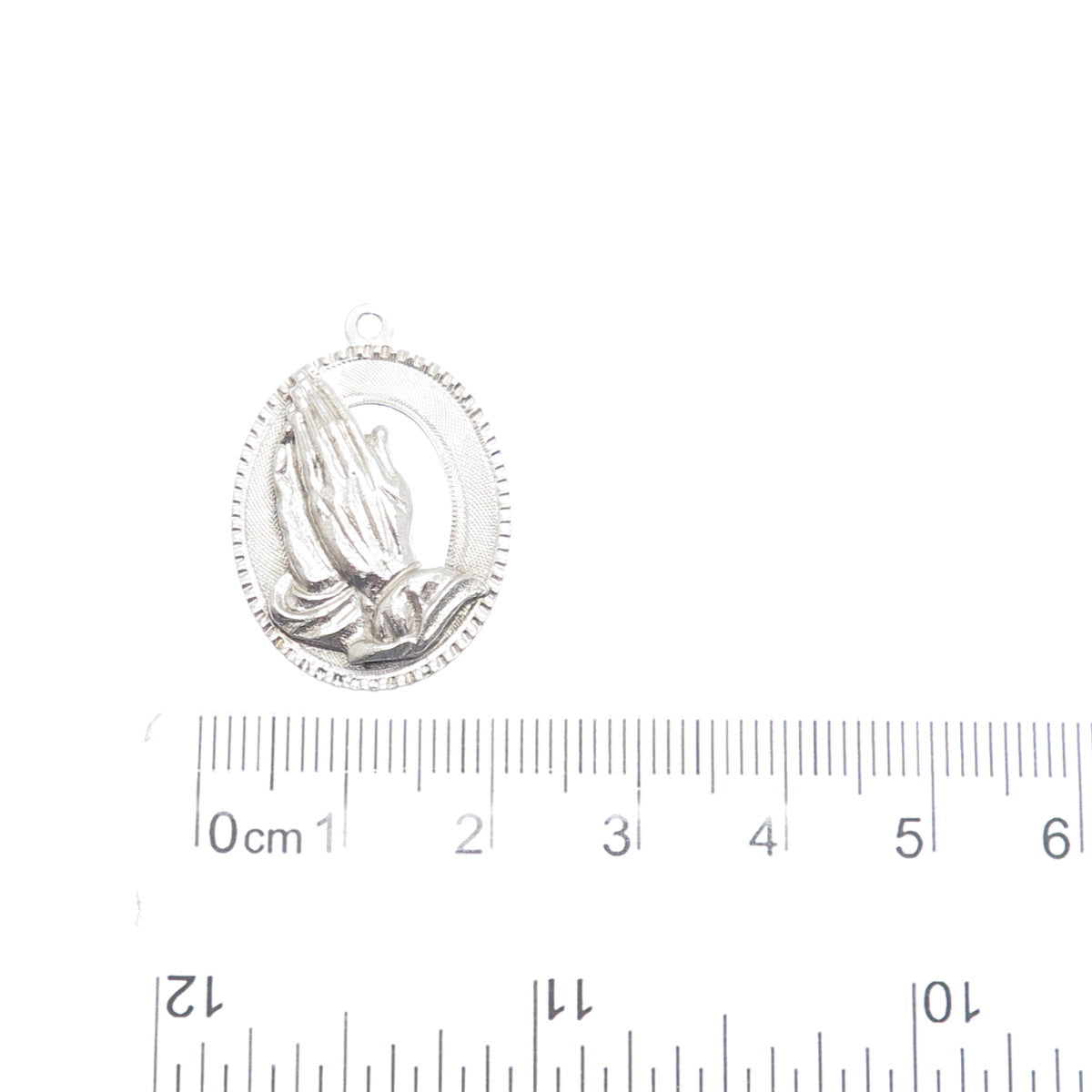 925 Sterling Silver Vintage M&M Prayer Hands Religious Charm Pendant