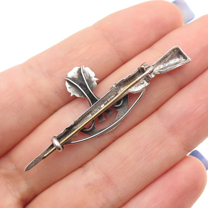 Ahronsberg Bros Sterling & Gold Antique 1939 Birmingham Royal Artillery Brooch