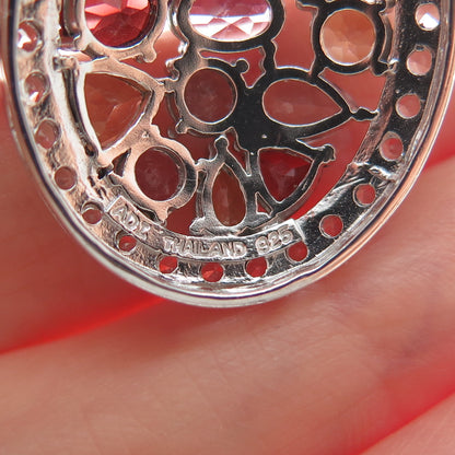 925 Sterling Real Amethyst Blue White Topaz Citrine Peridot Garnet Slide Pendant