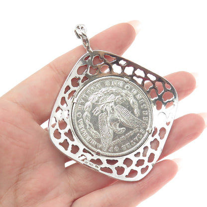 900 Silver Antique 1880 One US Dollar "Morgan Dollar" Coin Nugget Pendant