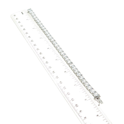925 Sterling Silver Cushion-Cut C Z Tennis Link Bracelet 8"