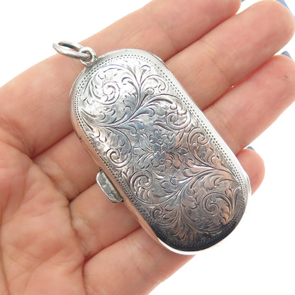 Bert Gordon 925 Sterling Antique 1911 Birmingham Engraved Coin Case Holder #26