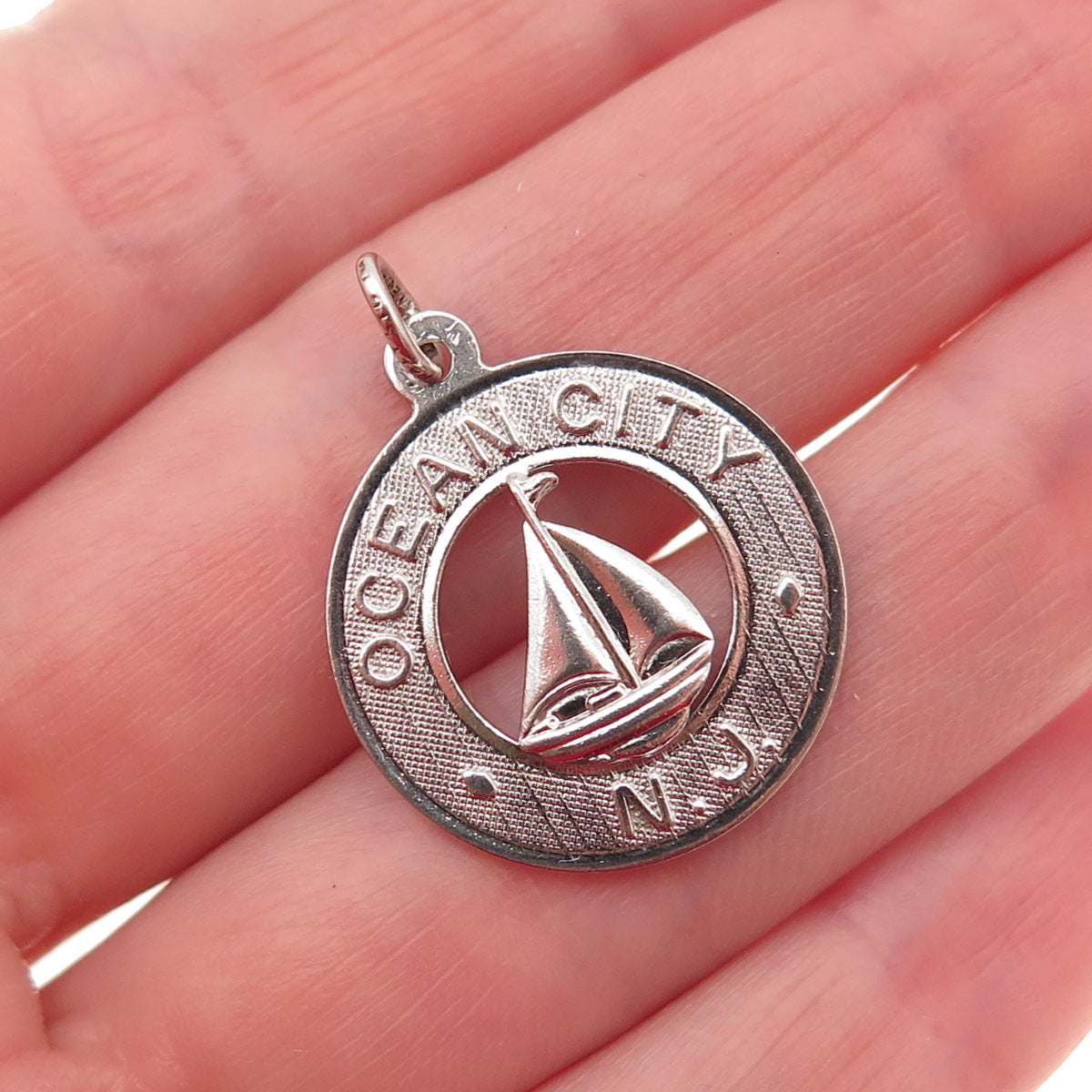 Danecraft 925 Sterling Silver Vintage Ocean City NJ Sailboat Charm Pendant