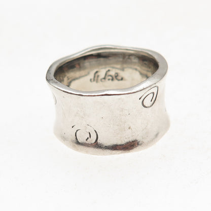 Didae 925 Sterling Silver Vintage Israel Modernist Spiral Oxidized Ring Size 8