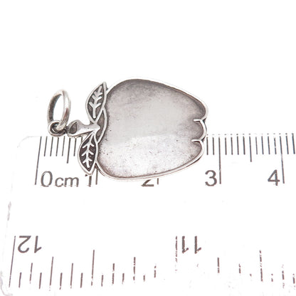 925 Sterling Silver Vintage Apple Oxidized Charm Pendant