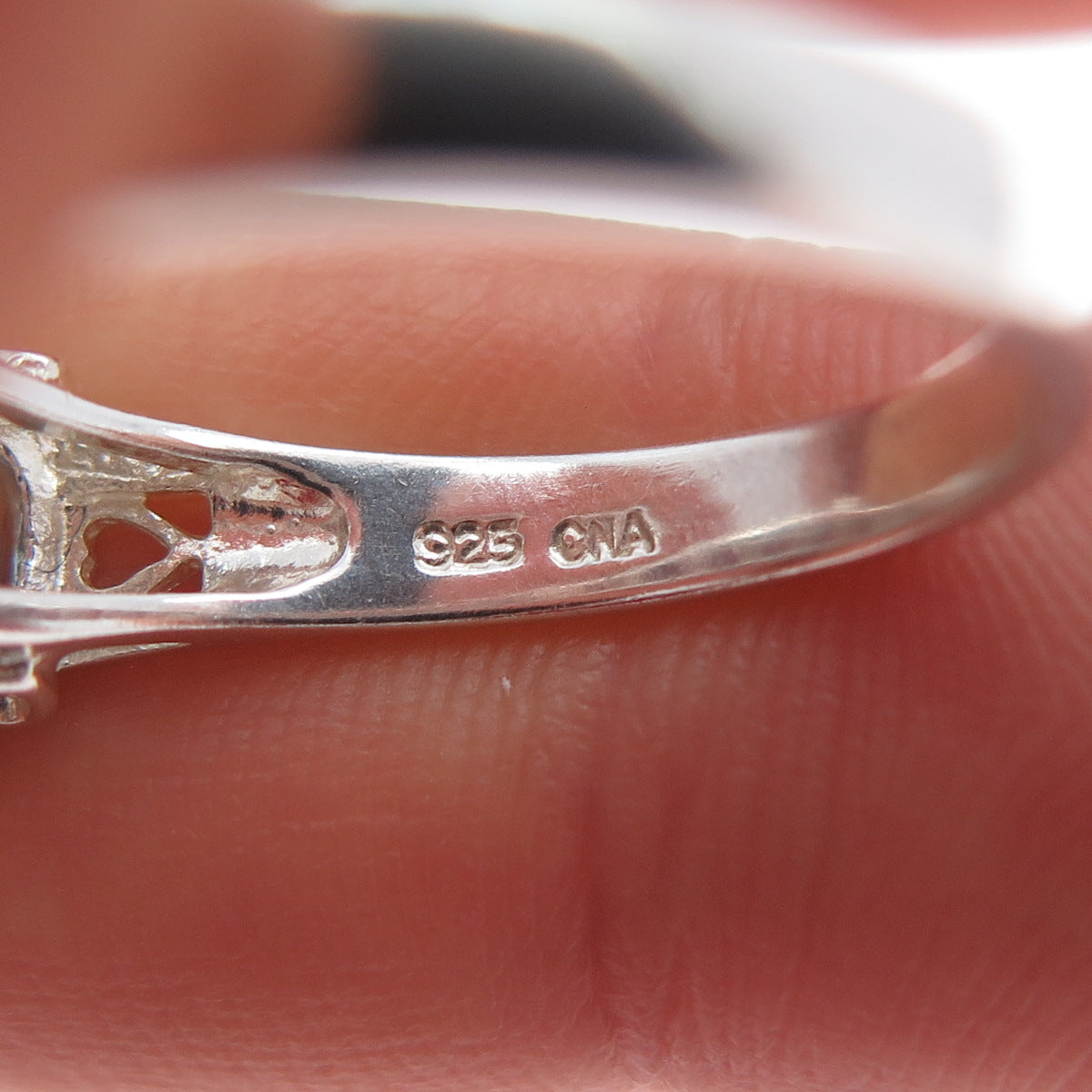 CNA PRANDA 925 Sterling Silver Vintage Real Oval-Cut Blue Topaz Ring Size 8