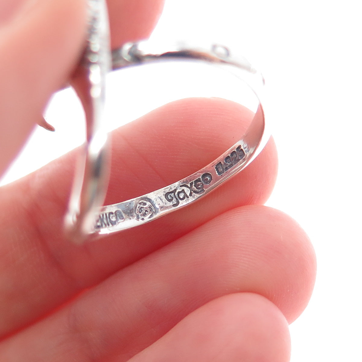 DELFINO Sterling Silver Vintage Mexico Snake Oxidized Adjustable Ring Size 7.75