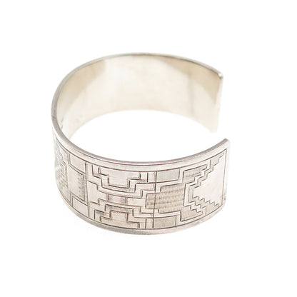 Clayton Chez Tsosie Navajo Old Pawn 925 Sterling Vintage Adjustable Bracelet 7"