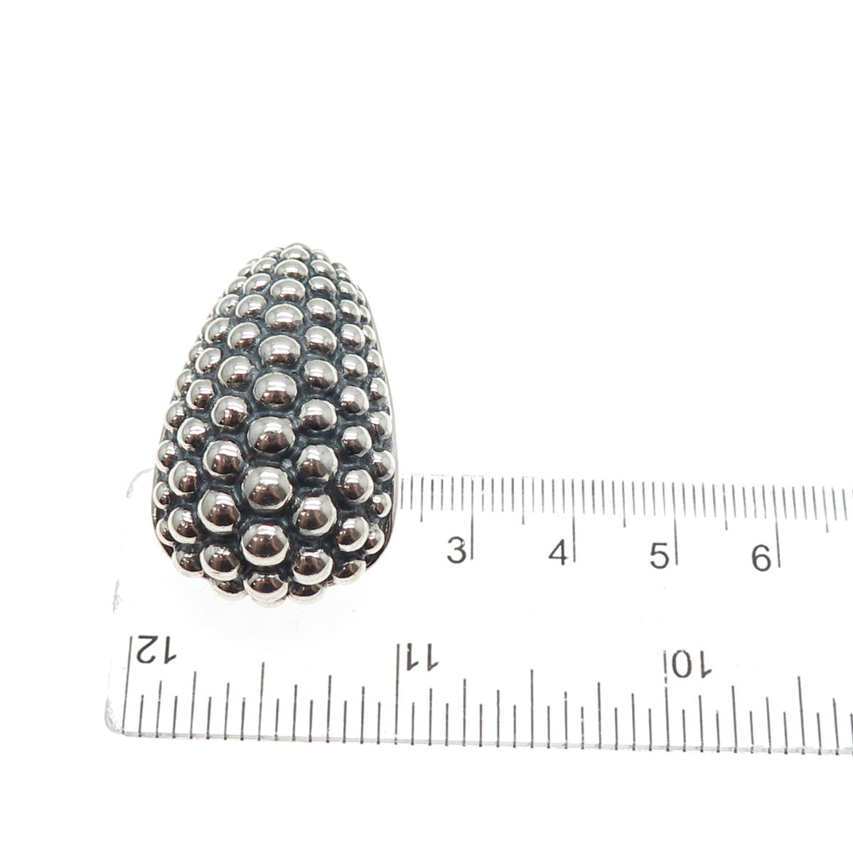 MICHAEL DAWKINS 925 Sterling Silver Vintage Modernist Beaded Dome Slide Pendant