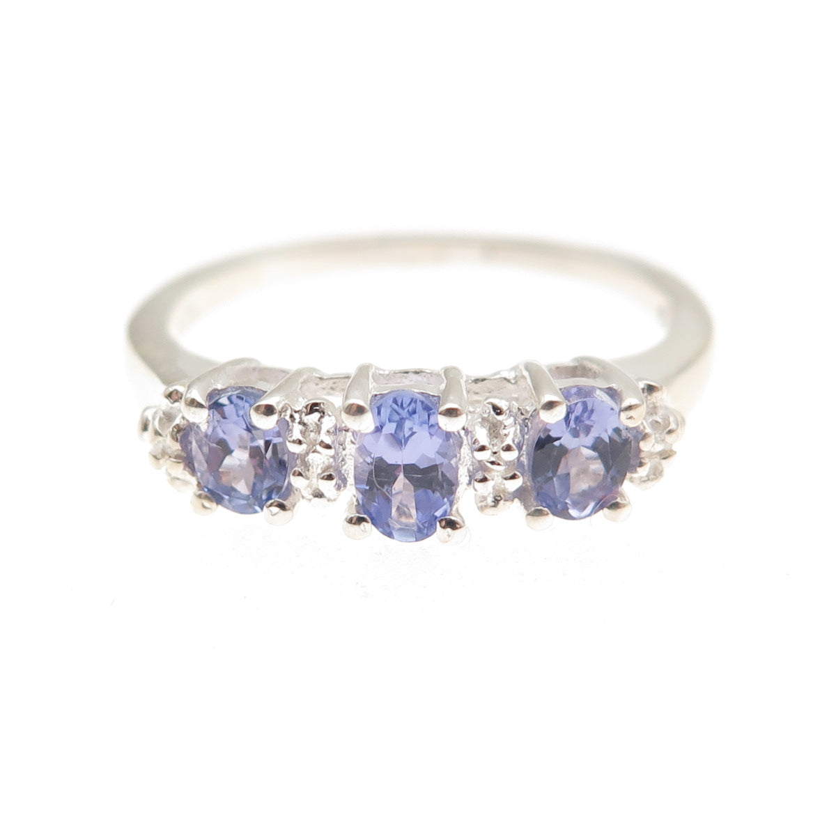 Chuck Clemency 925 Sterling Silver Real Oval-Cut Tanzanite Ring Size 8