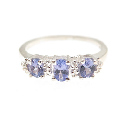 Chuck Clemency 925 Sterling Silver Real Oval-Cut Tanzanite Ring Size 8
