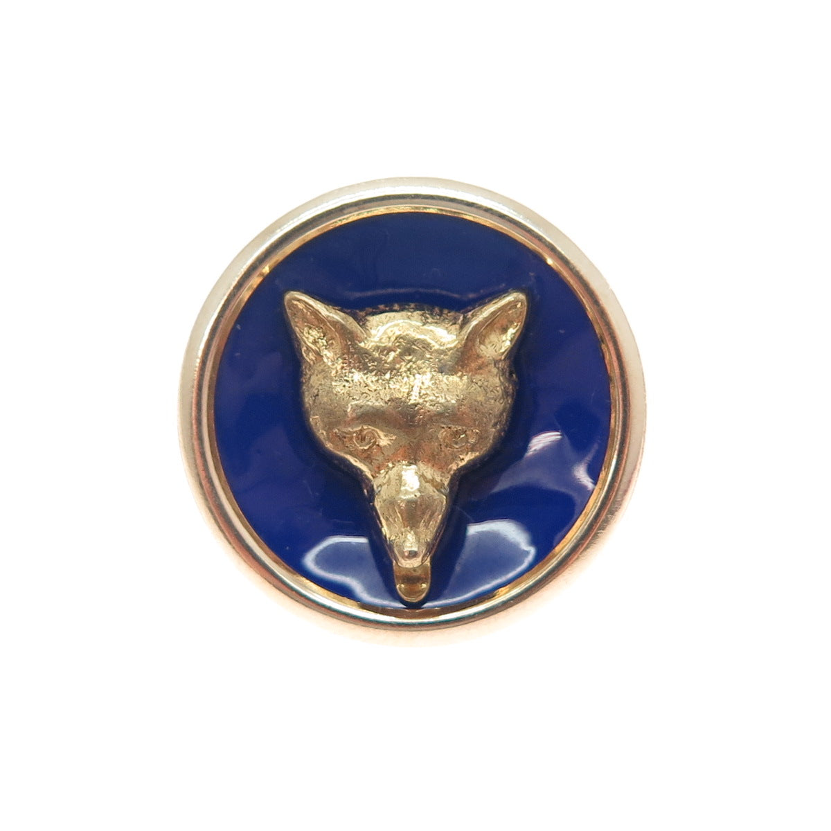1/20 12K Yellow & Rose Gold Filled Antique Art Deco Enamel Fox Button