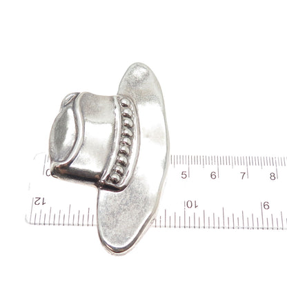 925 Sterling Silver Vintage Fedora Hat Pin Brooch