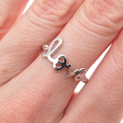 925 Sterling Silver Love Twisted Ring Size 6