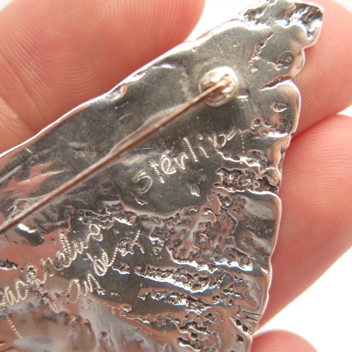 925 Sterling Silver Vintage Jacqueline Modernist Pin Brooch