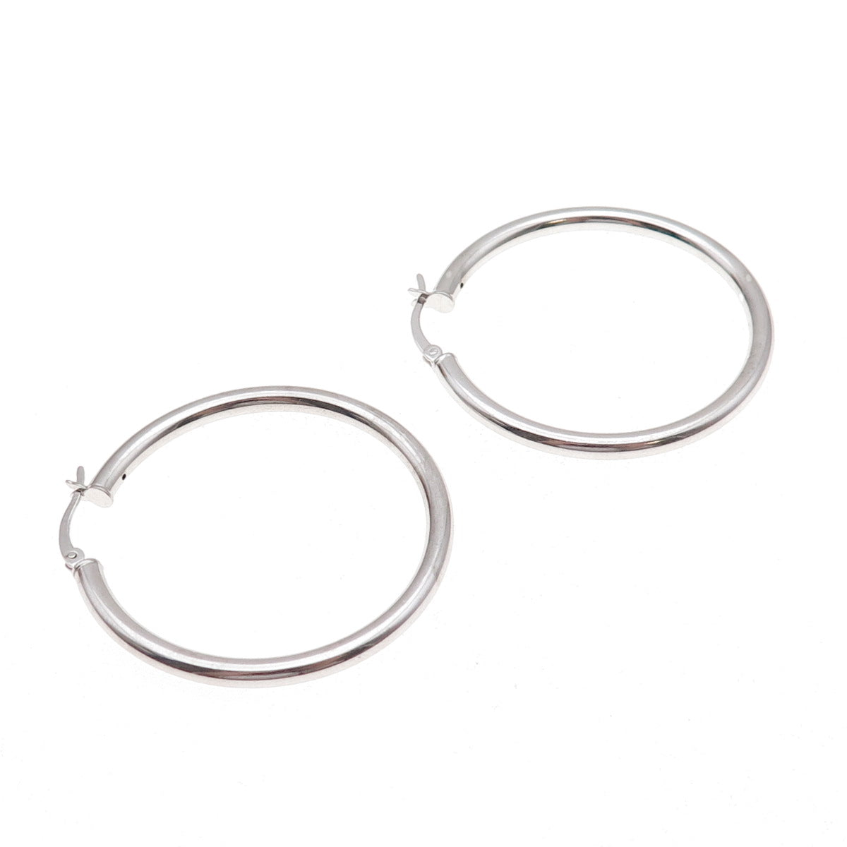 Han 925 Sterling Silver Italy Tube Hoop Earrings