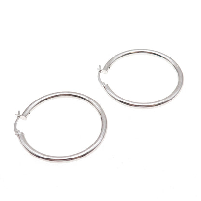 Han 925 Sterling Silver Italy Tube Hoop Earrings