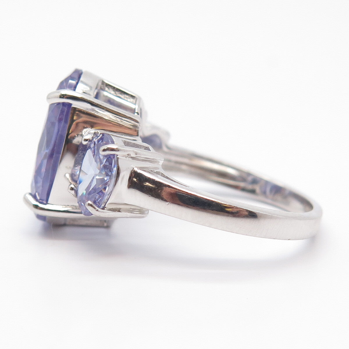 925 Sterling Silver Lavender C Z Ring Size 9