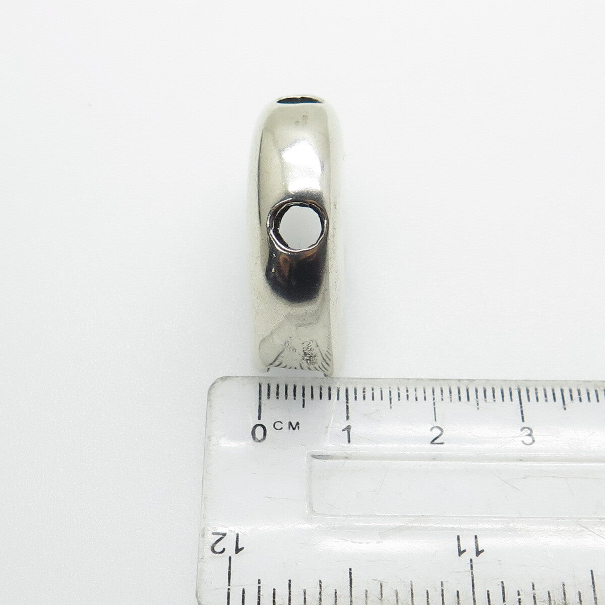 925 Sterling Silver Vintage Southwestern Native Bear Slide Pendant