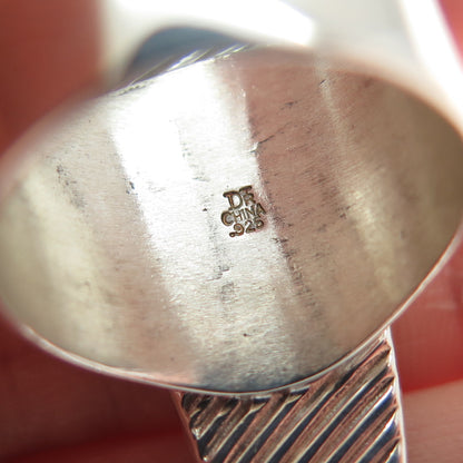 JAY KING DESERT ROSE Sterling Silver Vintage Turquoise Modernist Ring Size 7.25