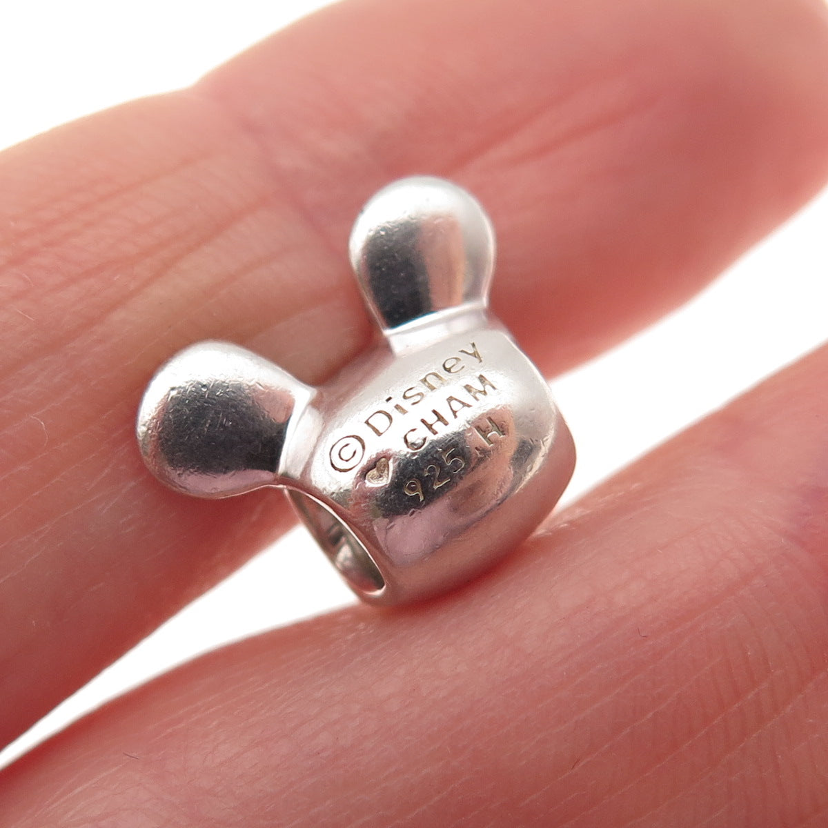 DISNEY & CHAMILIA 925 Sterling Silver Mickey Mouse Slide Bead Charm