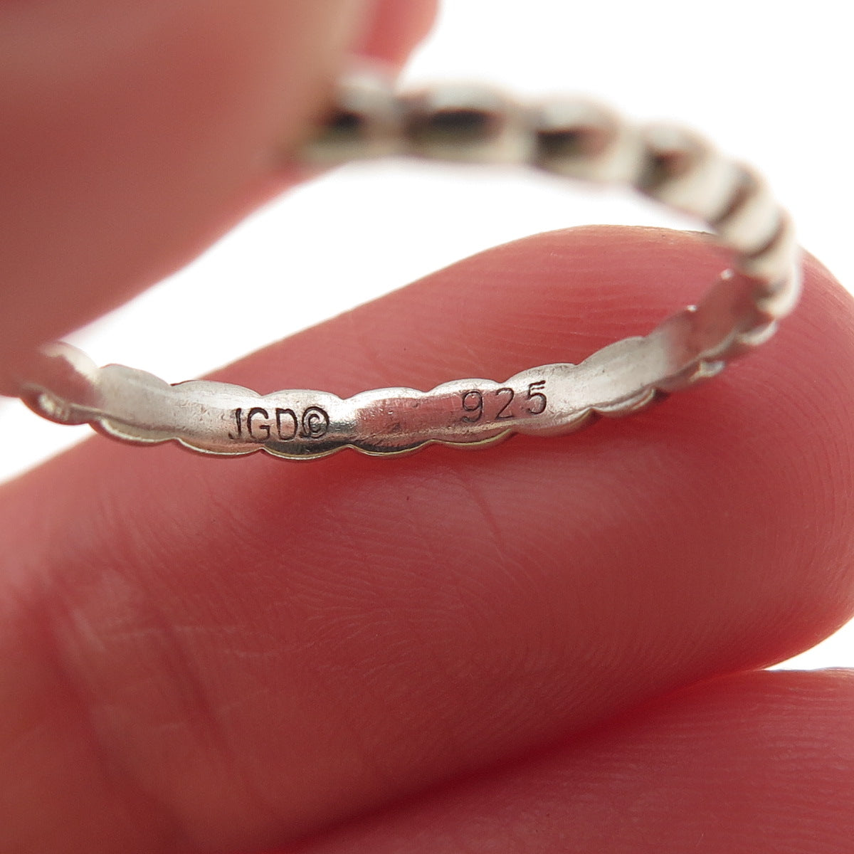 JGD Janice Girardi 925 Sterling Silver Vintage Bubble Stackable Band Ring Size 8