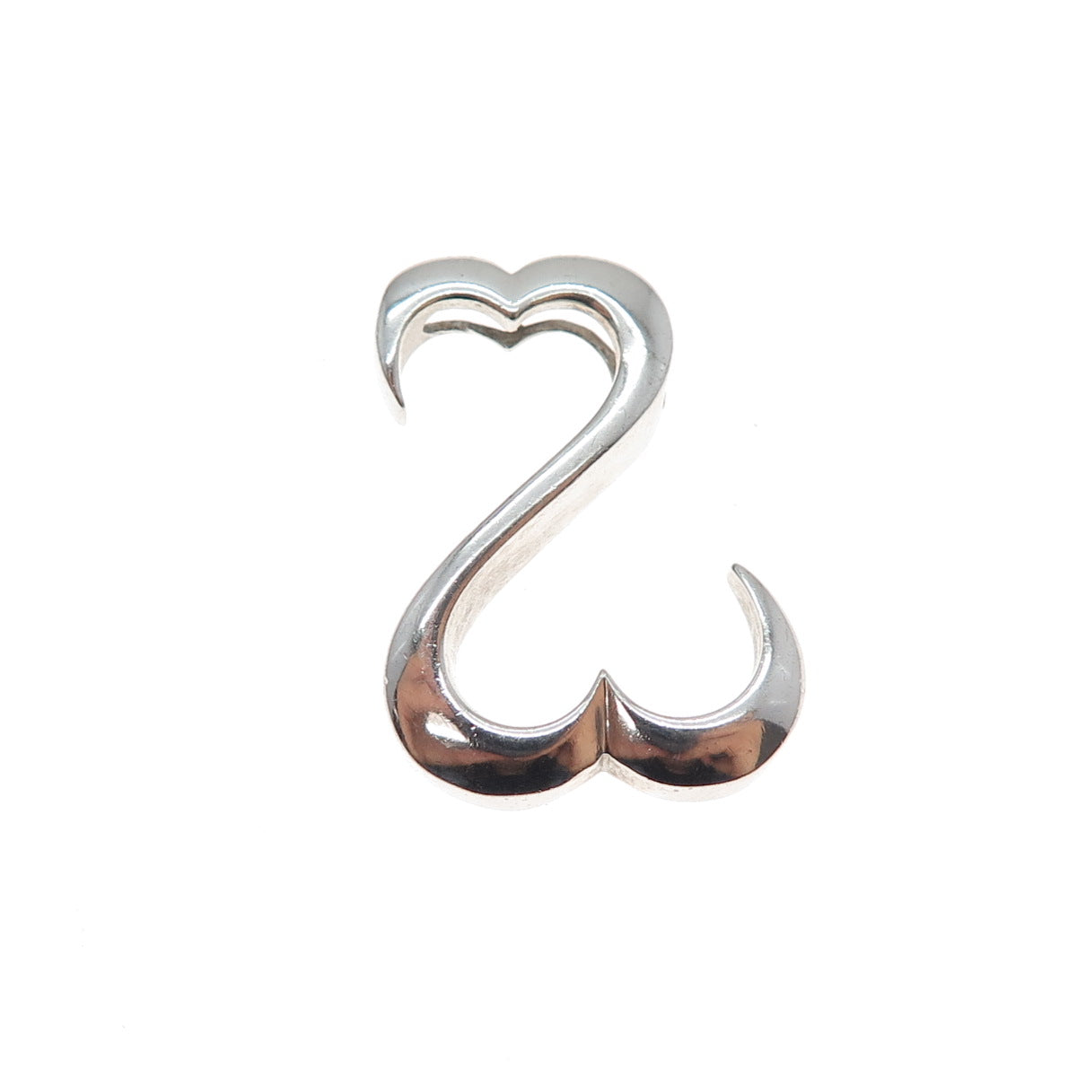 925 Sterling Silver Open Heart Slide Charm Pendant