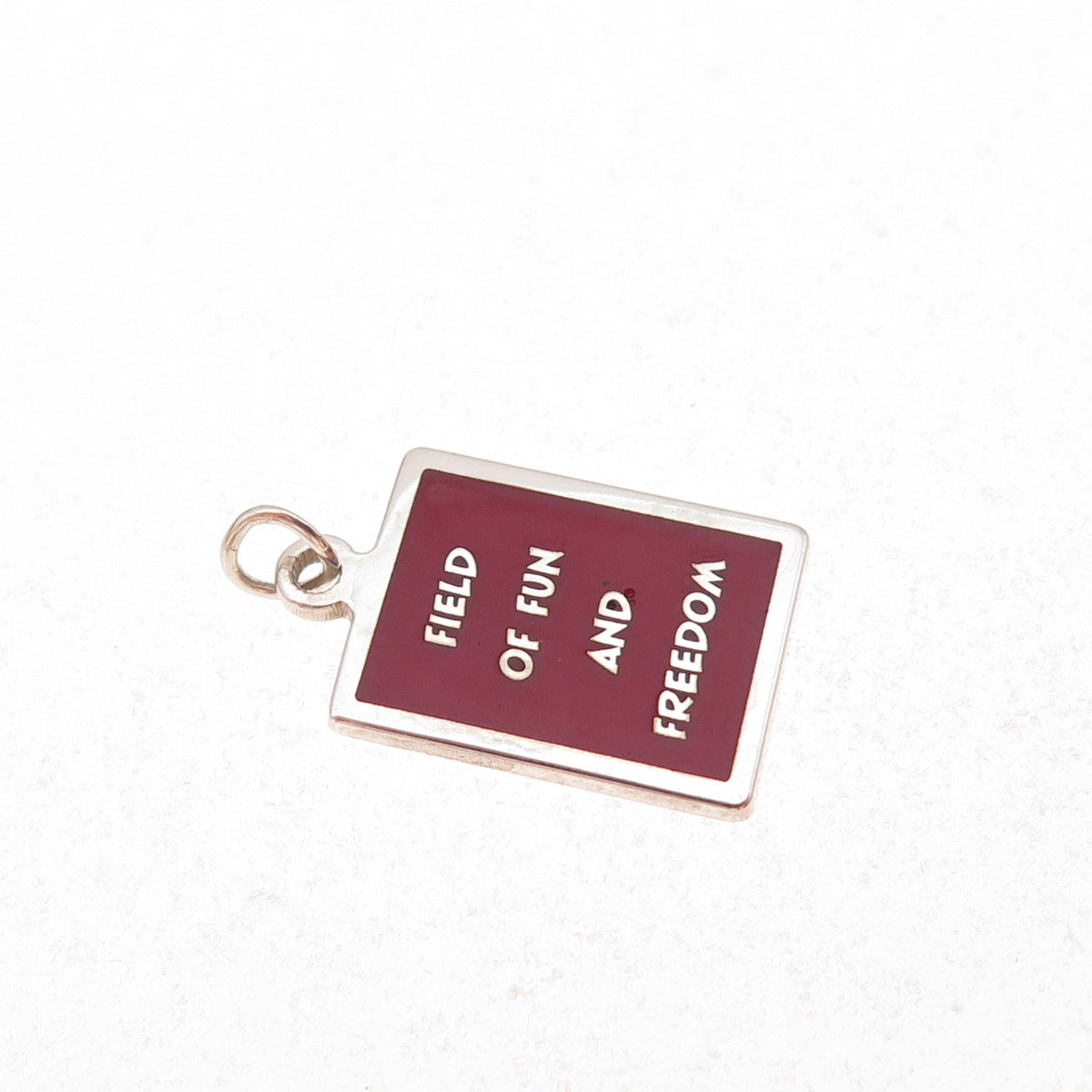 925 Sterling Silver Red Enamel Field of Fun & Freedom Charm Pendant