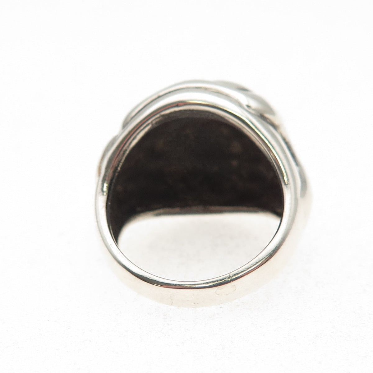925 Sterling Silver Vintage Pregnant Woman Oxidized Dome Ring Size 4.5