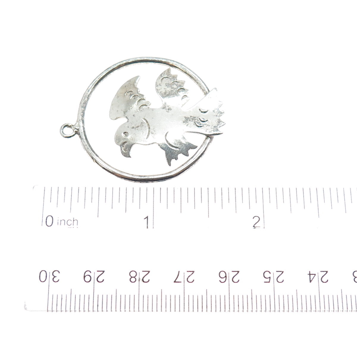 925 Sterling Silver Vintage Mexico Eagle Bird Oxidized Charm Pendant