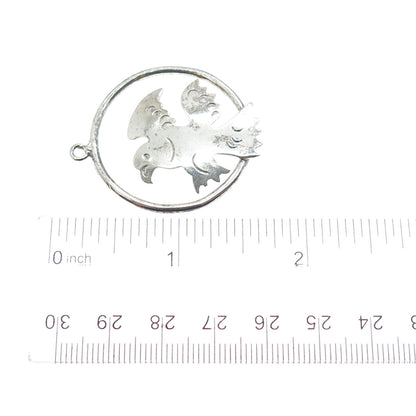 925 Sterling Silver Vintage Mexico Eagle Bird Oxidized Charm Pendant